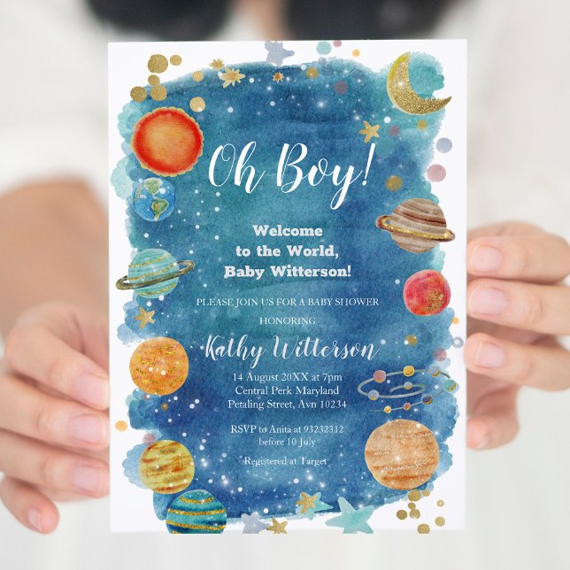 Invitación a Baby Shower Planets - Espacio Ultrate (Subido por el creador)