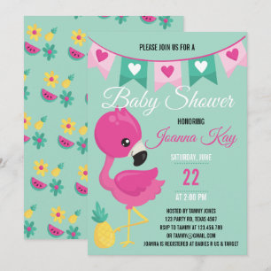 Invitación a Baby Shower por Baby Pink Flamingo