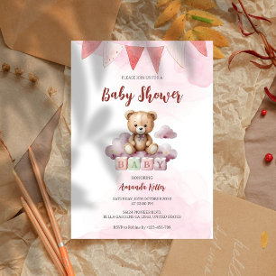 Invitación a Baby Shower por color de agua para be
