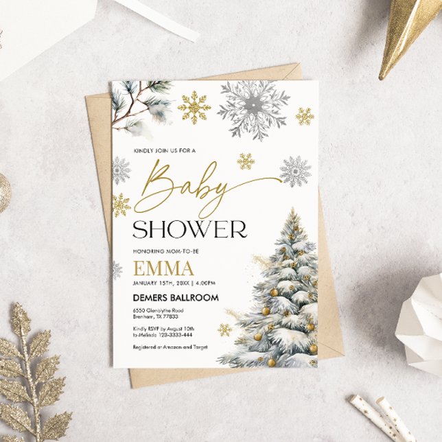 Invitación a Baby Shower por copo de nieve (Subido por el creador)