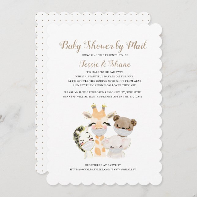 Invitación a Baby Shower por correo (Anverso / Reverso)