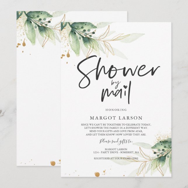 Invitación a Baby Shower por correo electrónico pa (Anverso / Reverso)