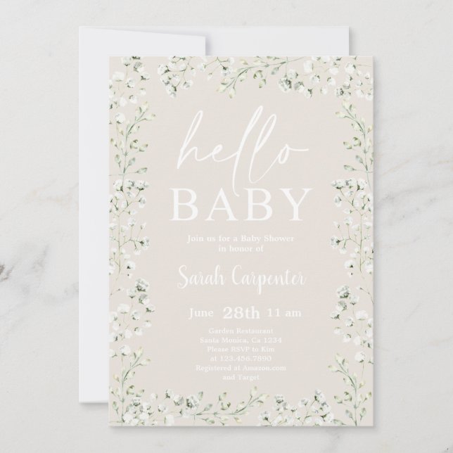 Invitación a Baby Shower por el aliento del bebé (Anverso)
