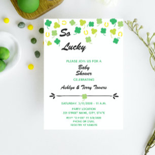Invitación a Baby Shower por el Día de San Patrici