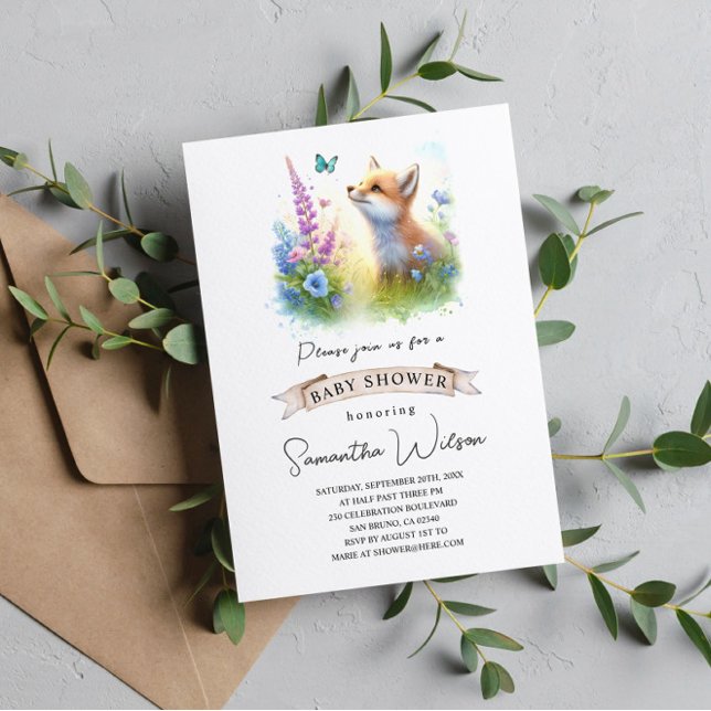 Invitación a Baby Shower por Fox y Mariposa de Beb (Subido por el creador)