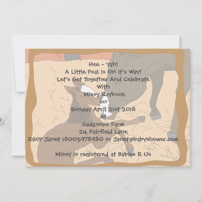Invitación a Baby Shower por nacimiento de bebé (Anverso)