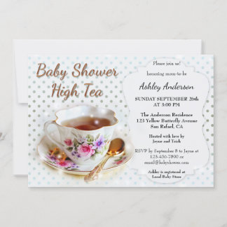 Invitación a Baby Shower por té de alta calidad