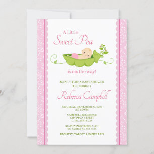 Invitación a Baby Shower por un dulce, rosa Chica