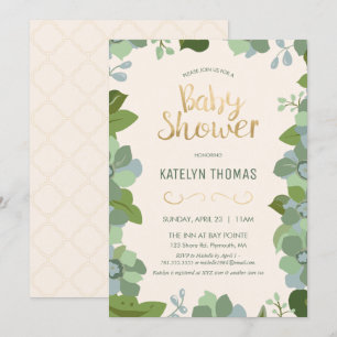 Invitación a Baby Shower, primavera, floral, perso