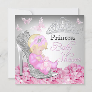 Invitación a Baby Shower Princesa Zapatos Brillo R