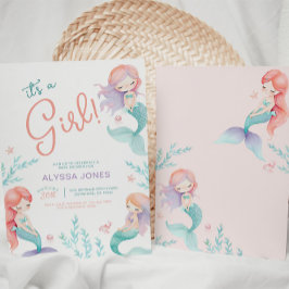 Invitación a Baby Shower púrpura y Verde azulada d