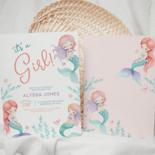 Invitación a Baby Shower púrpura y Verde azulada d