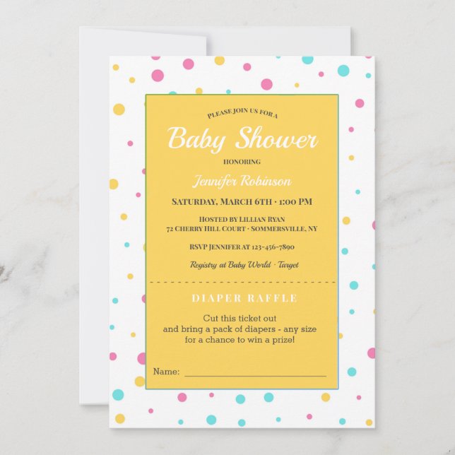 Invitación a Baby Shower Raffle (Anverso)