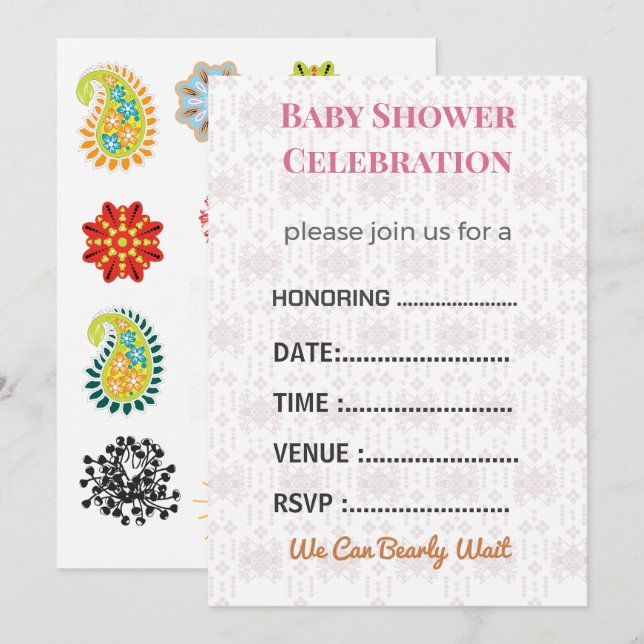 Invitación a Baby Shower Revelación de Género | Mo (Anverso / Reverso)