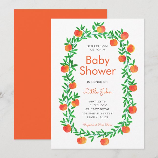 Invitación a Baby Shower| Robin Hood acuarela (Anverso / Reverso)