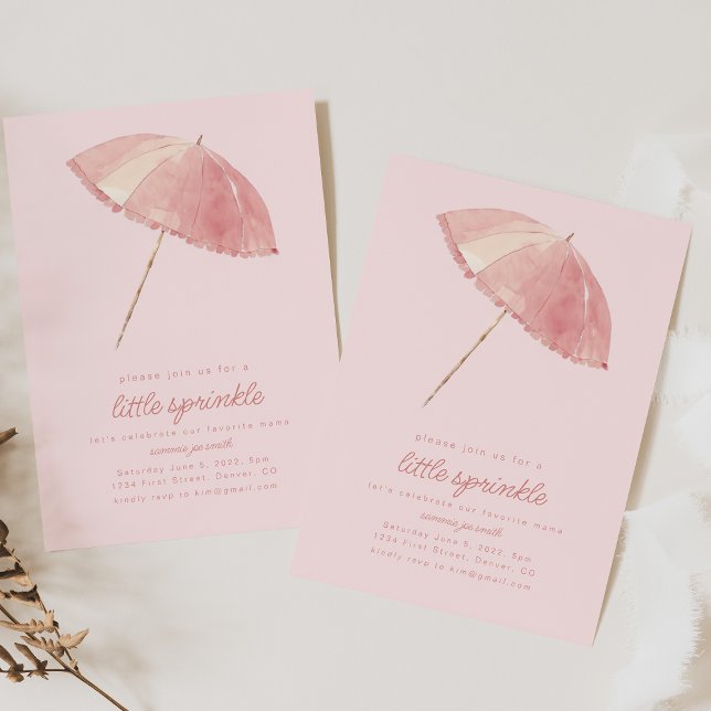 Invitación a Baby Shower rosa de Little Sprinkle (Subido por el creador)