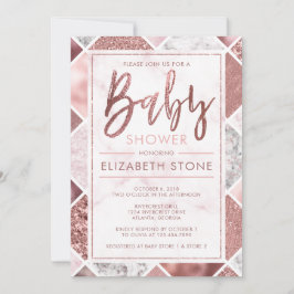 Invitación a Baby Shower Rosa Gold