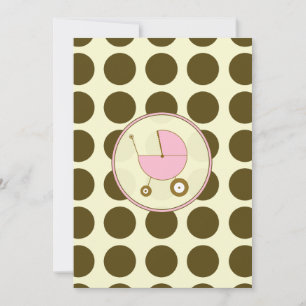 Invitación a Baby Shower rosa y marrón