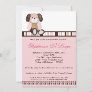 Invitación a Baby Shower rosada del Chica de Crack