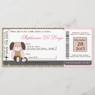 Invitación a Baby Shower rosada del Chica Graham C