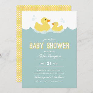 Invitación a Baby Shower Rubber Ducky