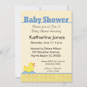 Invitación a Baby Shower Rubber Ducky