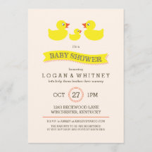 Invitación a Baby Shower Rubber Ducky