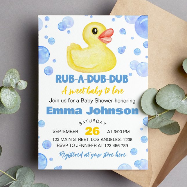 Invitación a Baby Shower Rubber Ducky (Subido por el creador)