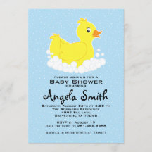 Invitación a Baby Shower Rubber Ducky