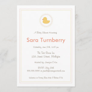 Invitación a Baby Shower - Rubber Ducky