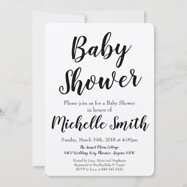Invitación a Baby Shower Rustic Kraft (Anverso)