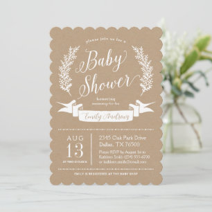 Invitación a Baby Shower Rústica dulce