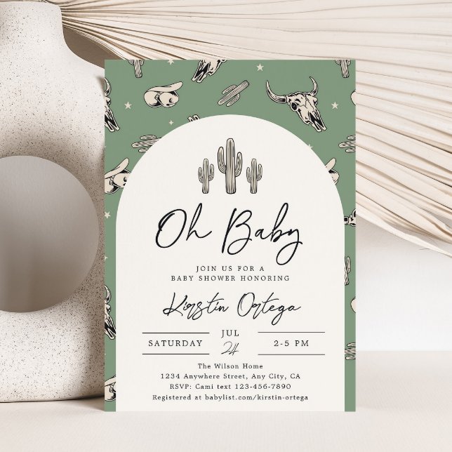 Invitación a Baby Shower Sage Southwest (Subido por el creador)
