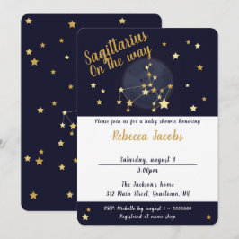 Invitación a Baby Shower Sagittarius zodiac