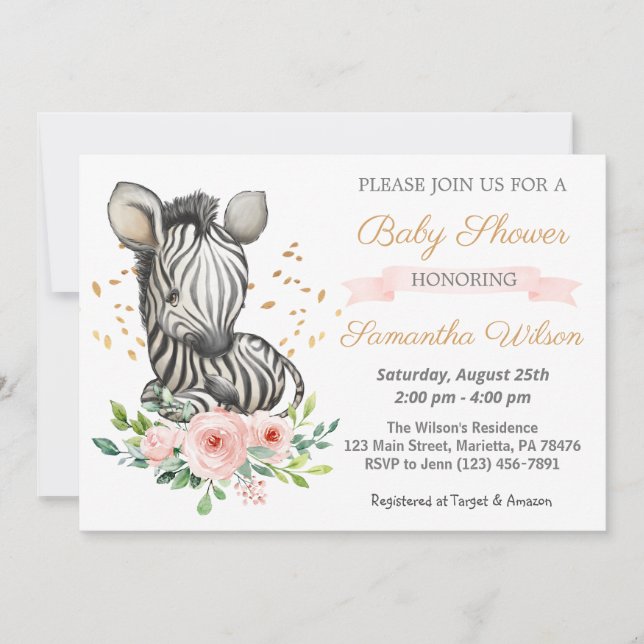 Invitación a Baby Shower salvaje de Safari Cute Ba (Anverso)