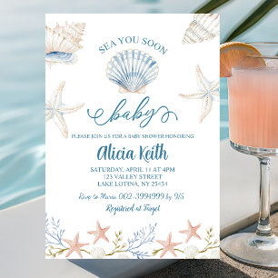 Invitación a baby shower Sea you soon baby baby sh