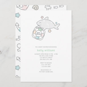 Invitación a Baby Shower Shark Ahoy