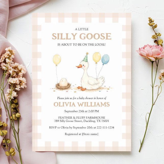 Invitación a Baby Shower silenciosamente goose (Subido por el creador)