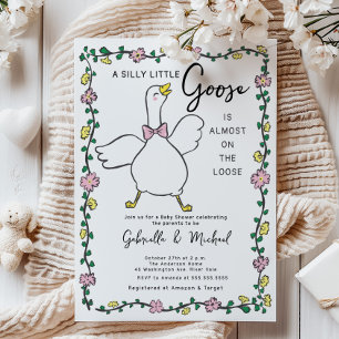 Invitación a Baby Shower silenciosamente goose