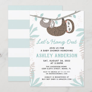 Invitación a Baby Shower Sloth
