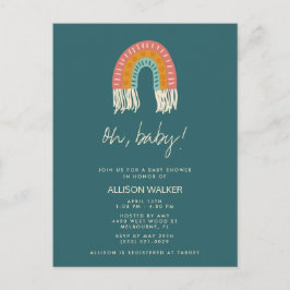 Invitación a Baby Shower sobre el arco iris del Bo