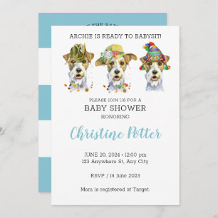 Invitación a Baby Shower sobre el tema de las pipa
