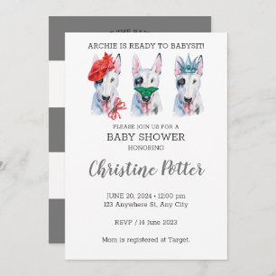 Invitación a Baby Shower sobre el tema de las pipa