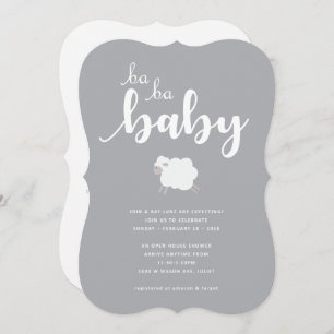 Invitación a Baby Shower sobre el tema del cordero
