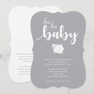 Invitación a Baby Shower sobre el tema del cordero