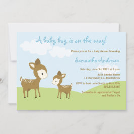 Invitación a Baby Shower Spring Deer and Fawn - Ch