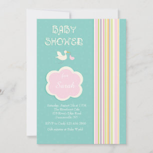Invitación a Baby Shower Stripes