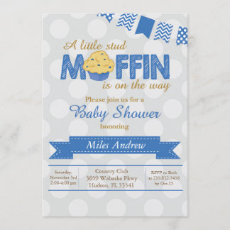 Invitación a Baby Shower Stud Muffin