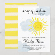 Invitación a Baby Shower Sunshine Género neutral