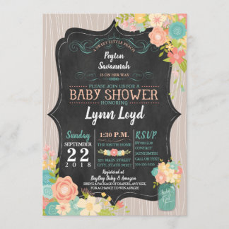 Invitación a Baby Shower Sweet Little Peach